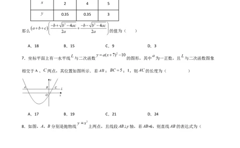 专题22.20二次函数图象的对称性（分层练习）（基础练）-（人教版）_人教版数学九年级上册_版本二_九年级数学上册（人教版）_专题突破练习-V4_2024版