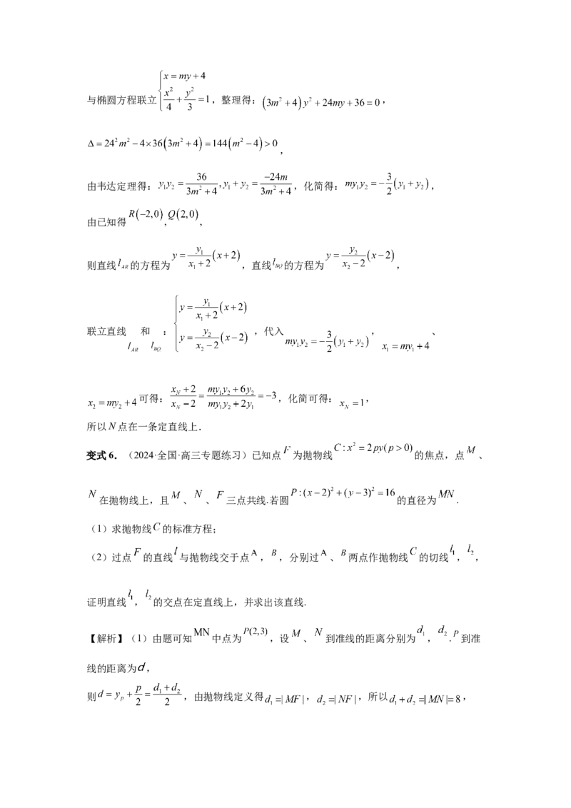 第80讲阿基米德三角形（教师版）_高中三年全科资料_高考数学《必刷5000题》2025版_2025高考数学必刷5000题（分章节WORD）
