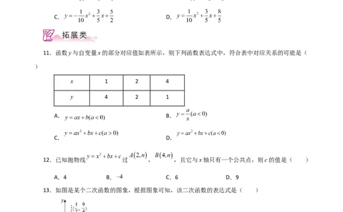 专题22.15待定系数法求二次函数的解析式（分层练习）-（人教版）_人教版数学九年级上册_版本二_九年级数学上册（人教版）_专题突破练习-V4_2024版