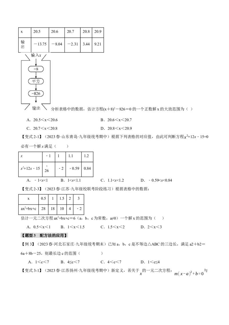 专题21.9一元二次方程章末十大题型总结（培优篇）（人教版）（学生版）_人教版数学九年级上册_版本二_九年级数学上册（人教版）_母题专项-U66_2024版