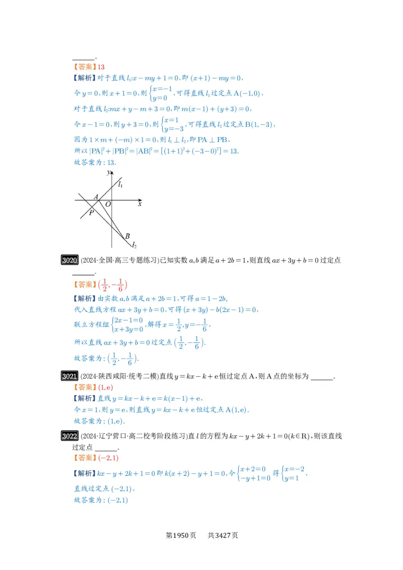 第57讲直线的方程_高中三年全科资料_高考数学《必刷5000题》2025版_2025高考数学必刷5000题（解析版分章节PDF）