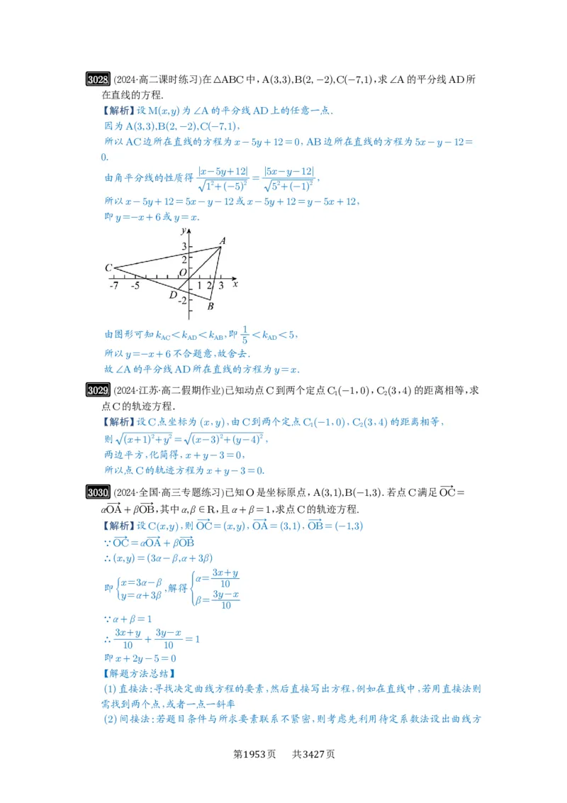第57讲直线的方程_高中三年全科资料_高考数学《必刷5000题》2025版_2025高考数学必刷5000题（解析版分章节PDF）