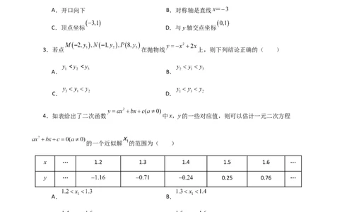 专题22.25二次函数与一元二次方程（分层练习）（提升练）-（人教版）_人教版数学九年级上册_版本二_九年级数学上册（人教版）_专题突破练习-V4_2024版