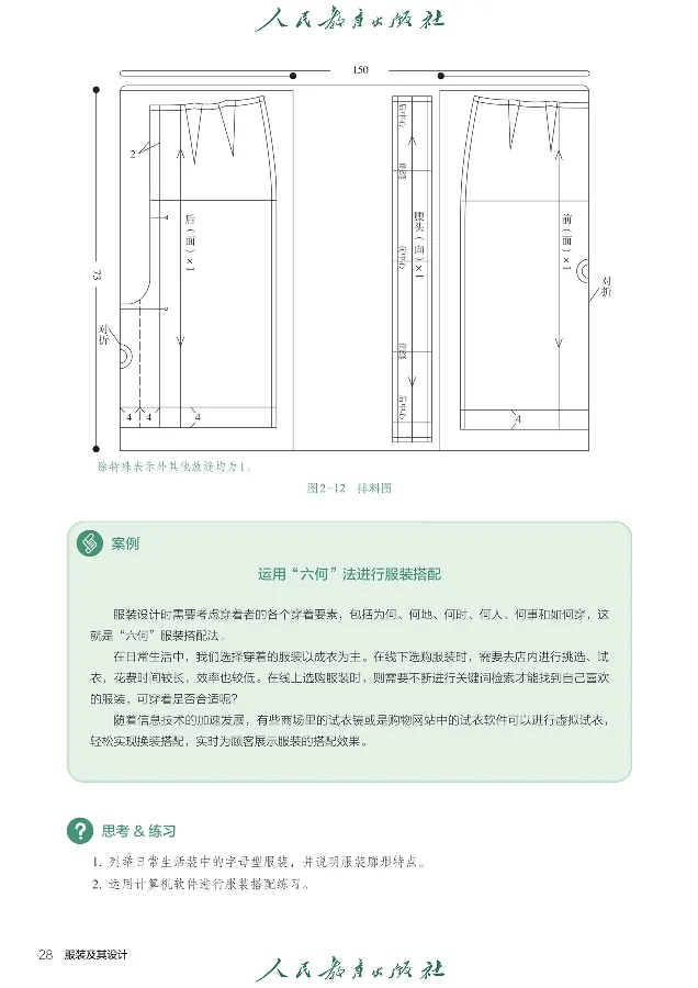 选择性必修5服装及其设计_高中三年全科资料_高中_高中电子教材_高中通用技术_人教版