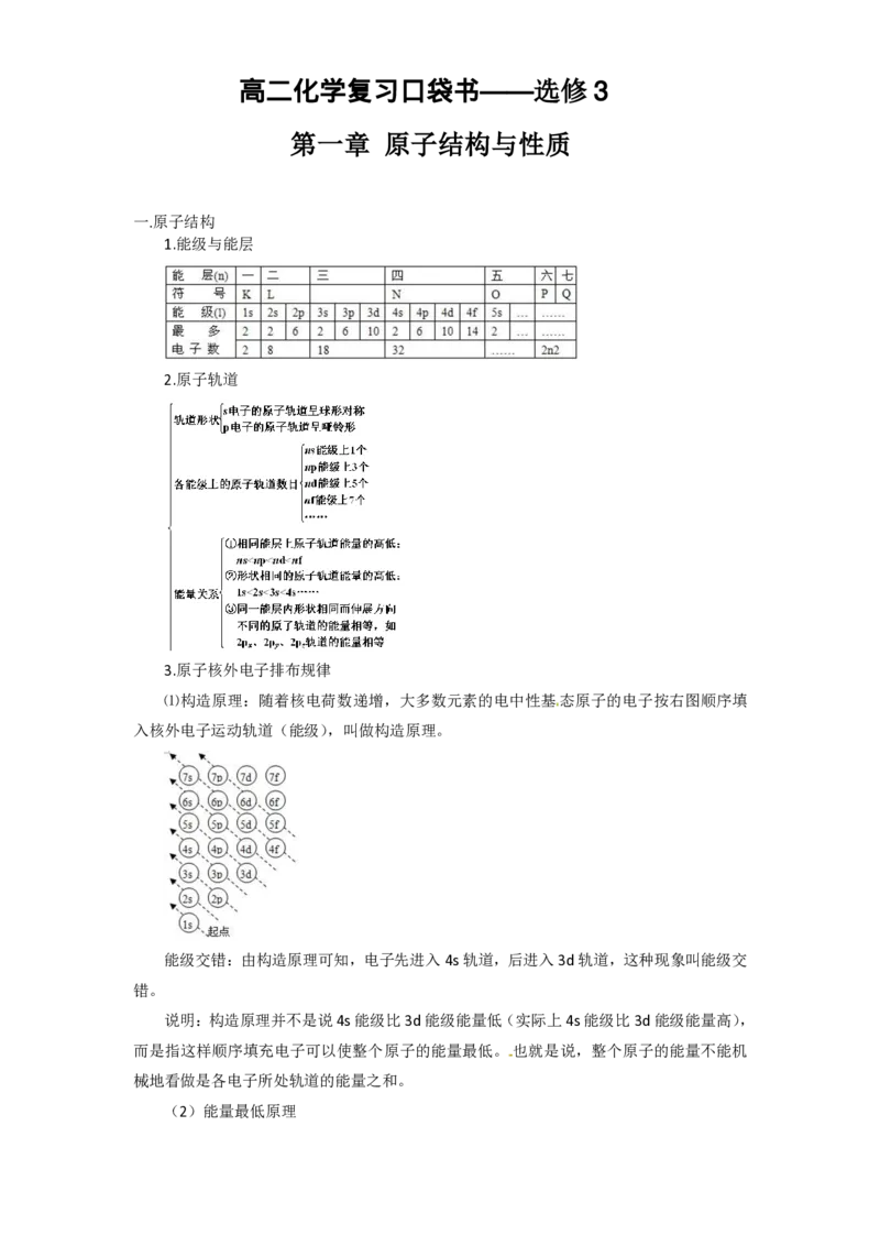 高二化学复习口袋书_高中三年全科资料_高中三年全科资料_化学