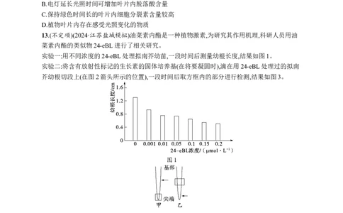 课时规范练44　其他植物激素及调节、植物生长调节剂的应用_高中三年全科资料_高中_高中1_2026版《优化设计》新高考版一轮（生物+数学）_2026优化设计一轮复习(生物)_课后习题