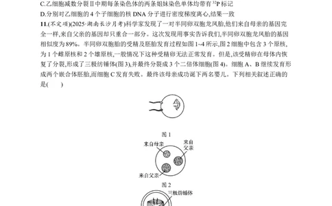 课时规范练20　减数分裂与有丝分裂的比较_高中三年全科资料_高中_高中1_2026版《优化设计》新高考版一轮（生物+数学）_2026优化设计一轮复习(生物)_课后习题