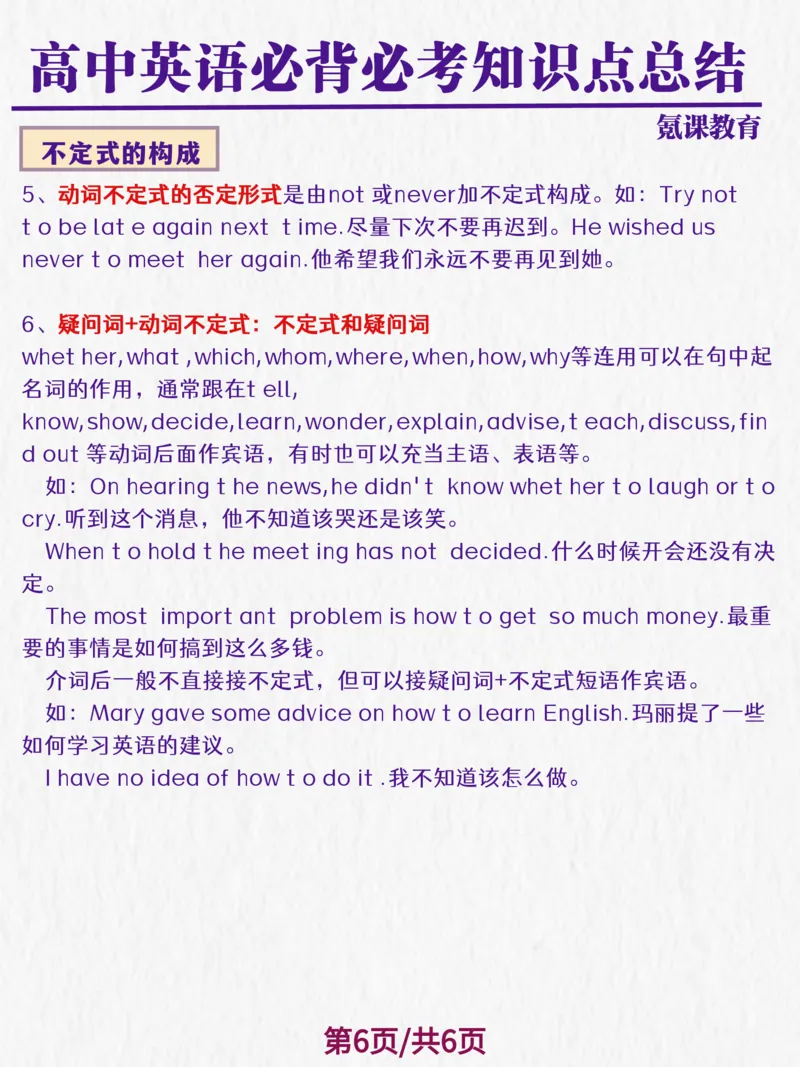 高中英语必背必考知识点总结_高中三年全科资料_高中三年全科资料_英语