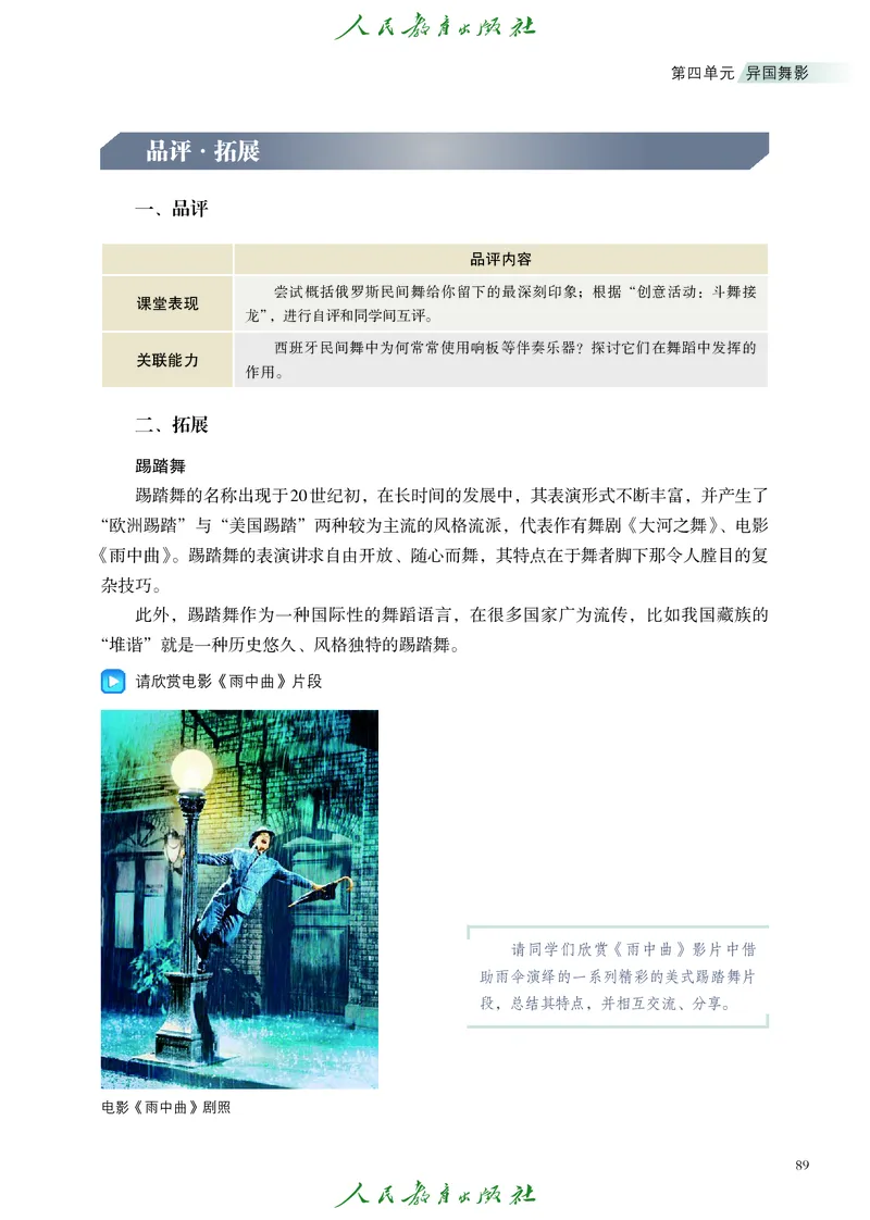 选择性必修3舞蹈创编与表演_高中三年全科资料_高中_高中电子教材_高中艺术_人教版