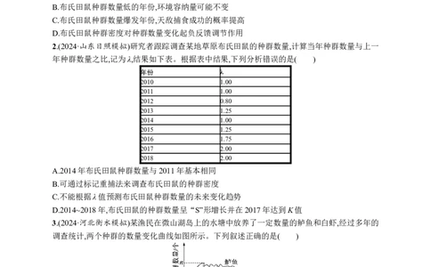 课时规范练47　种群的数量变化及其影响因素_高中三年全科资料_高中_高中1_2026版《优化设计》新高考版一轮（生物+数学）_2026优化设计一轮复习(生物)_课后习题