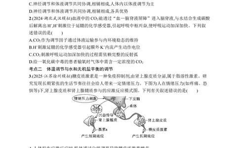 课时规范练40　体液调节与神经调节的关系_高中三年全科资料_高中_高中1_2026版《优化设计》新高考版一轮（生物+数学）_2026优化设计一轮复习(生物)_课后习题
