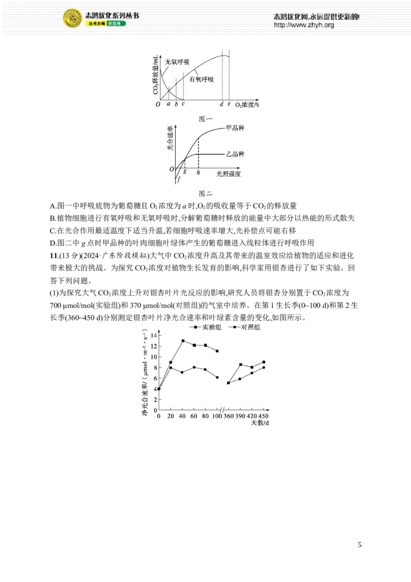 课时规范练16　光合作用的影响因素及其应用_高中三年全科资料_高中_高中1_2026版《优化设计》新高考版一轮（生物+数学）_2026优化设计一轮复习(生物)_课后习题