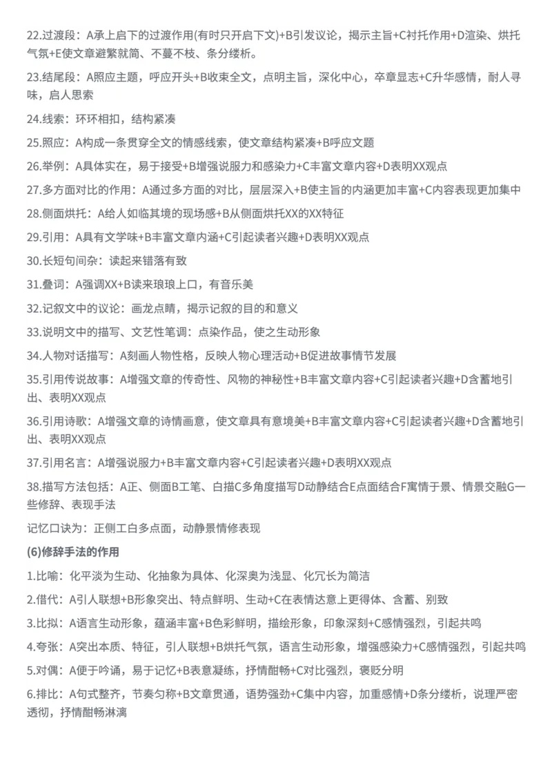 高中语文阅读答题公式及模板_高中三年全科资料_高中三年全科资料_语文