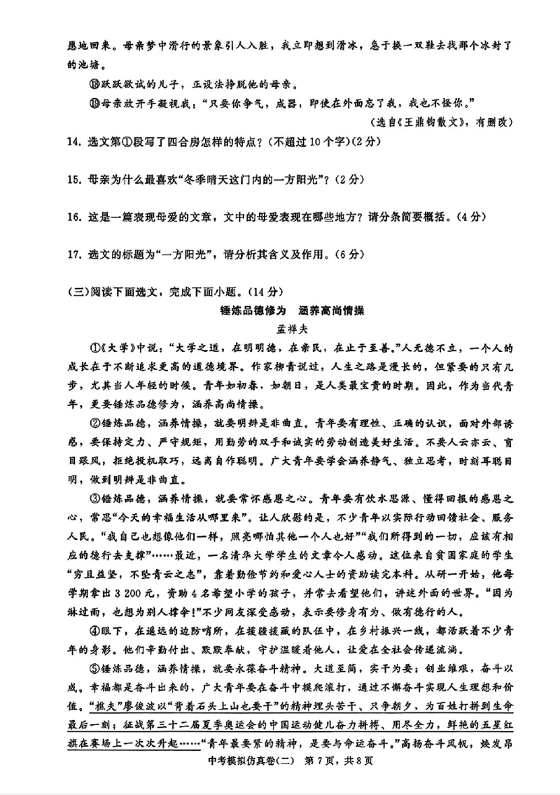 2026《金考1号&bull;中考模拟仿真卷》语文_中考押题2026《中考押题》系列（9科全套实时更新中）_金考1号2026版初中《金考1号》中考模拟仿真卷（语数英物化）