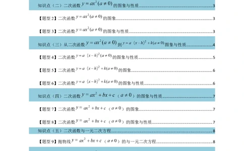 专题22.7二次函数（全章知识梳理+题型精析+同步练习）（学生版）_人教版数学九年级上册_版本二_九年级数学上册（人教版）_专题突破练习-V4_2026版