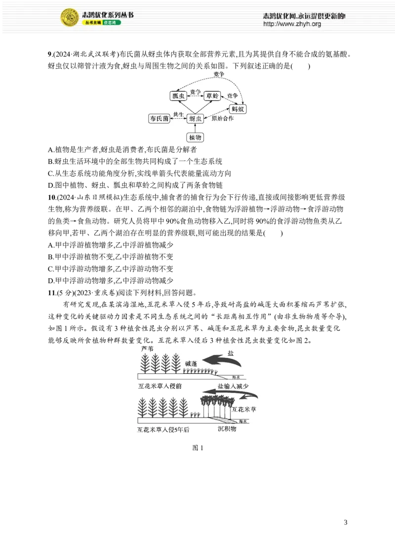 课时规范练50　生态系统的结构_高中三年全科资料_高中_高中1_2026版《优化设计》新高考版一轮（生物+数学）_2026优化设计一轮复习(生物)_高考总复习优化设计一轮用书生物H配人教版word