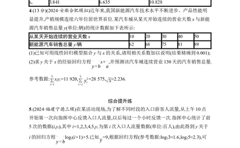 课时规范练61　成对数据的统计分析_高中三年全科资料_高中_高中1_2026版《优化设计》新高考版一轮（生物+数学）_2026年高考数学一轮（优化设计新高考版）_课后习题Word
