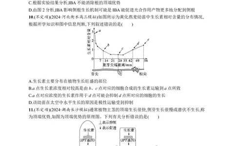 课时规范练43　植物生长素及其生理作用_高中三年全科资料_高中_高中1_2026版《优化设计》新高考版一轮（生物+数学）_2026优化设计一轮复习(生物)_课后习题