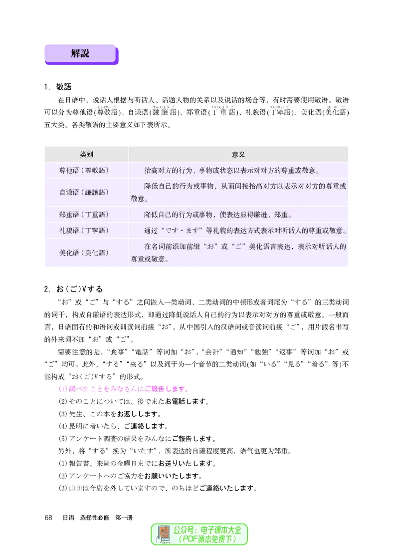 选必1_高中三年全科资料_高中_高中电子教材_高中日语