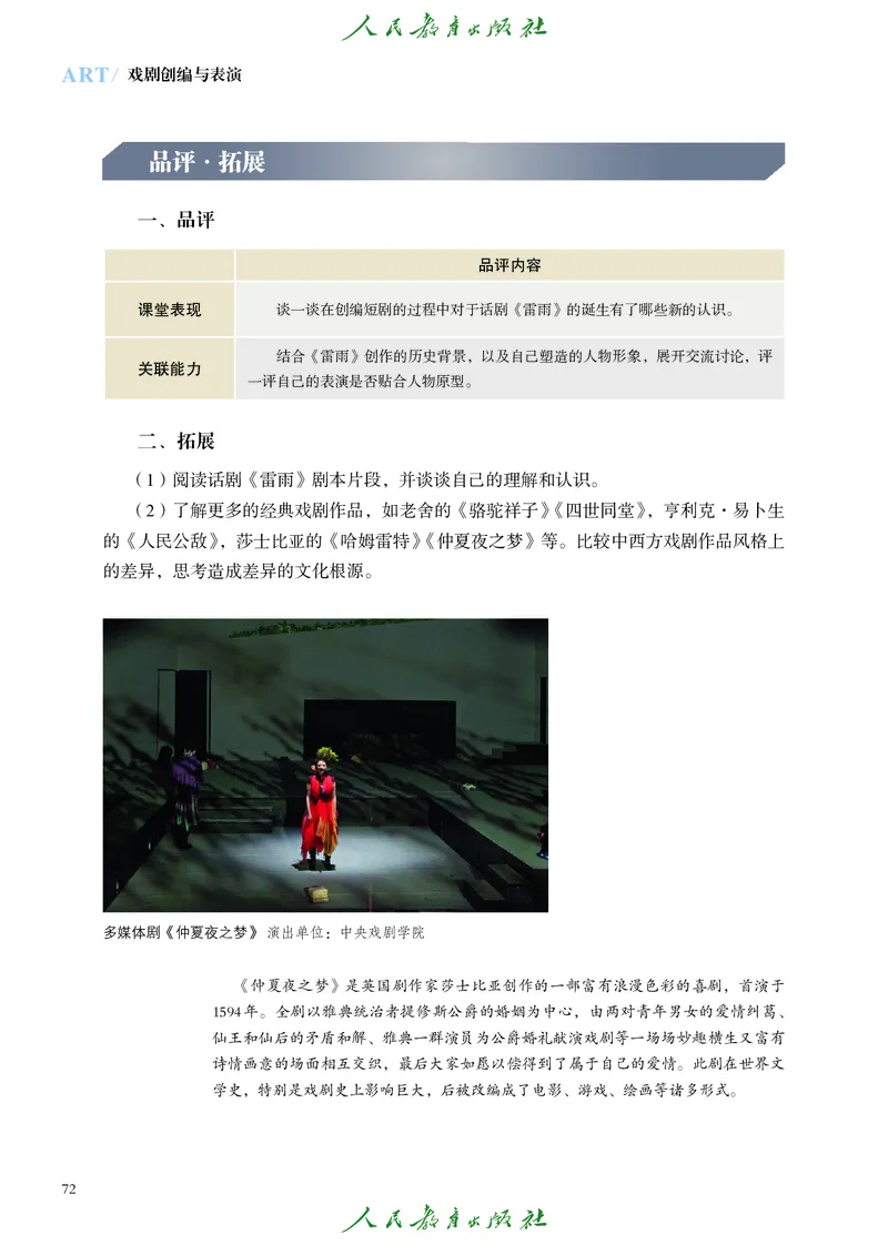 选择性必修4戏剧创编与表演_高中三年全科资料_高中_高中电子教材_高中艺术_人教版