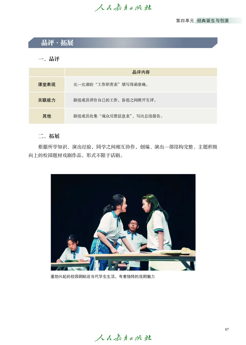 选择性必修4戏剧创编与表演_高中三年全科资料_高中_高中电子教材_高中艺术_人教版