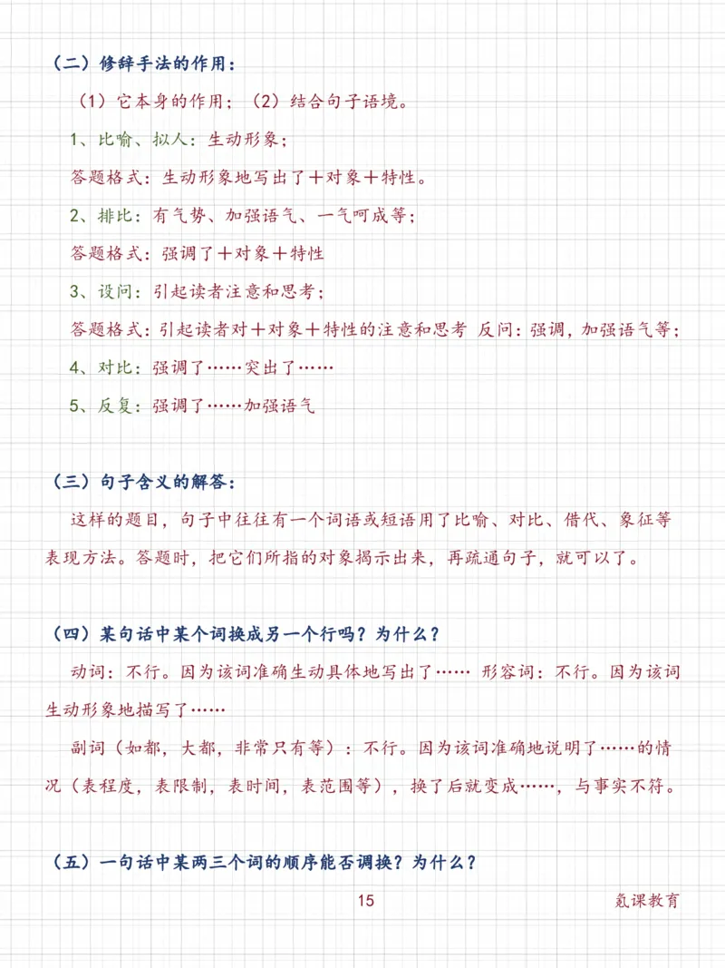 高中语文阅读理解答题模板_高中三年全科资料_高中三年全科资料_语文