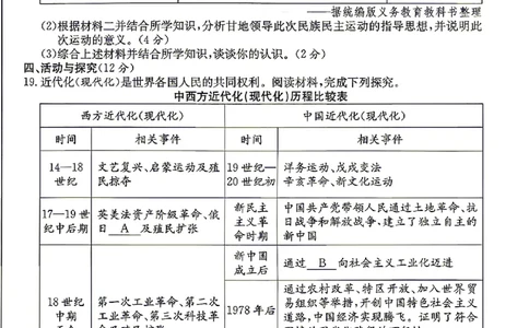 2026年安徽中考押题卷（二）历史试题_中考押题2026《中考押题》系列（9科全套实时更新中）_2026江淮名卷中考押题卷（二）(7科+听力)