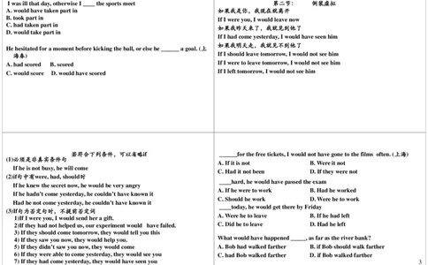 讲义_高中三年全科资料_高中_60课时学完高中英语_60课时学完高中全部英语（上）_第17讲虚拟语气之if虚拟的现在时，过去时与将来时精讲（下）