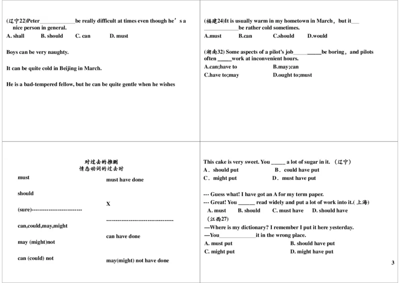 讲义_高中三年全科资料_高中_60课时学完高中英语_60课时学完高中全部英语（上）_第21讲情态动词的三大功能（定义，推测及虚拟语气）（上）