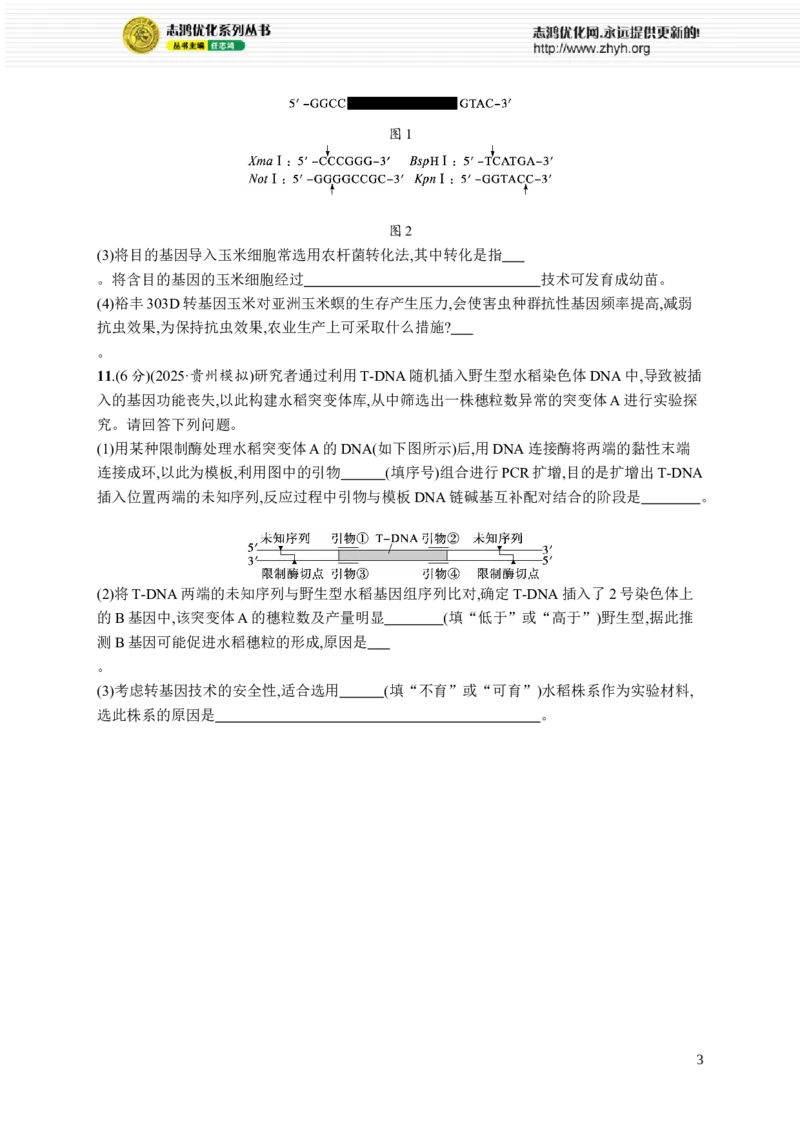 课时规范练62　生物技术的安全性与伦理问题_高中三年全科资料_高中_高中1_2026版《优化设计》新高考版一轮（生物+数学）_2026优化设计一轮复习(生物)_课后习题