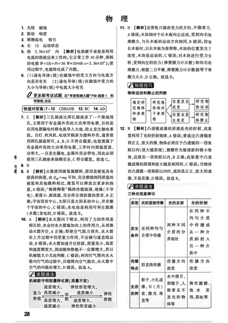 2026年河南省黑白卷物理试题及答案_中考押题2026《中考押题》系列（9科全套实时更新中）_万唯2026版初中《万唯黑白卷》7科全套（河南）