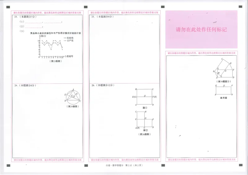 2026数学白卷答题卡_中考押题2026《中考押题》系列（9科全套实时更新中）_万唯2026版初中《万唯黑白卷》7科全套（陕西）