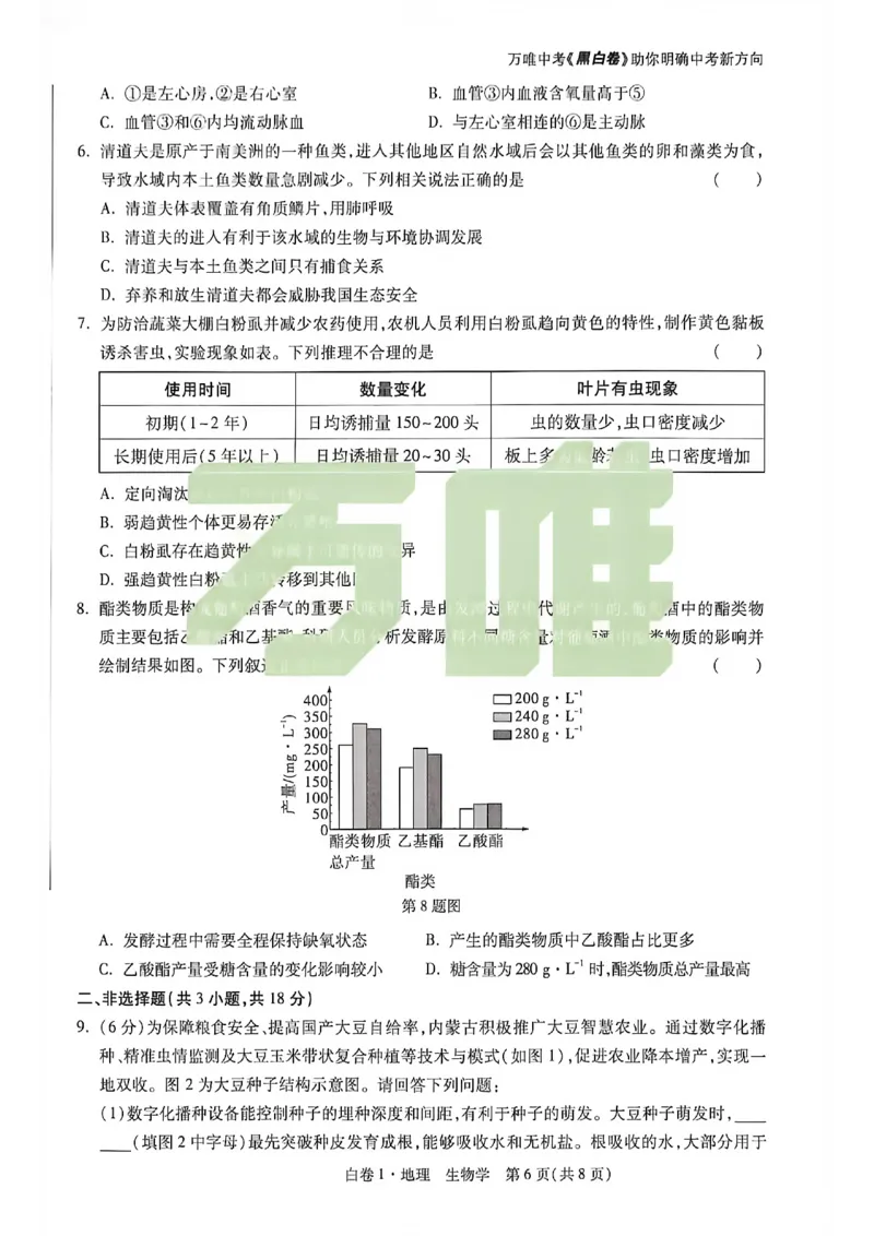 2026内蒙古黑白卷白卷1地理生物_中考押题2026《中考押题》系列（9科全套实时更新中）_万唯2026版初中《万唯黑白卷》地生（内蒙古）