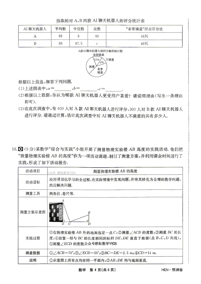 2026河南省中考一模模拟卷-预测卷-数学_中考押题2026《中考押题》系列（9科全套实时更新中）_天星2026版初中《一轮模拟》预测卷（7科全套）（河南）