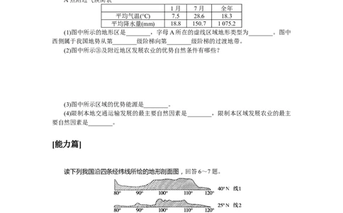 课时作业(二十)　中国的地形_高中三年全科资料_高中_高中地理《课时作业》Word版(1)_人教版_区域地理&middot;新教材_区域地理&middot;新教材_课时作业（word）