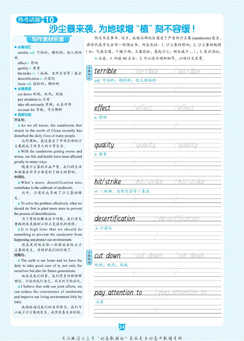 高二&middot;必背范文_高中三年全科资料_高中_快乐考生&middot;英语字帖(1)