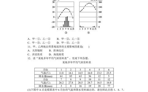 课时作业(六)　世界的气候_高中三年全科资料_高中_高中地理《课时作业》Word版(1)_人教版_区域地理&middot;新教材_区域地理&middot;新教材_课时作业（word）