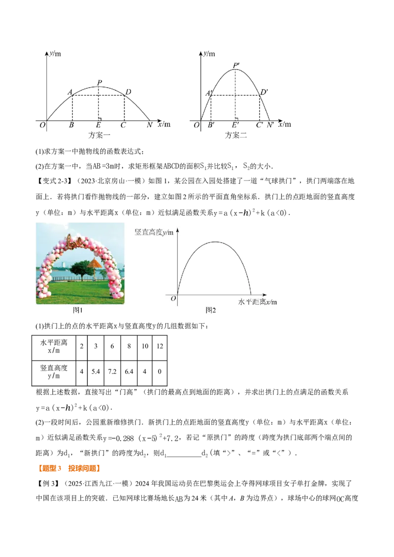 专题22.5实际问题与二次函数（举一反三讲义）（学生版）_人教版数学九年级上册_版本二_九年级数学上册（人教版）_母题专项-U66_2026版