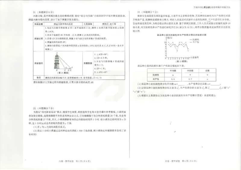 2026数学白卷_中考押题2026《中考押题》系列（9科全套实时更新中）_万唯2026版初中《万唯黑白卷》7科全套（陕西）