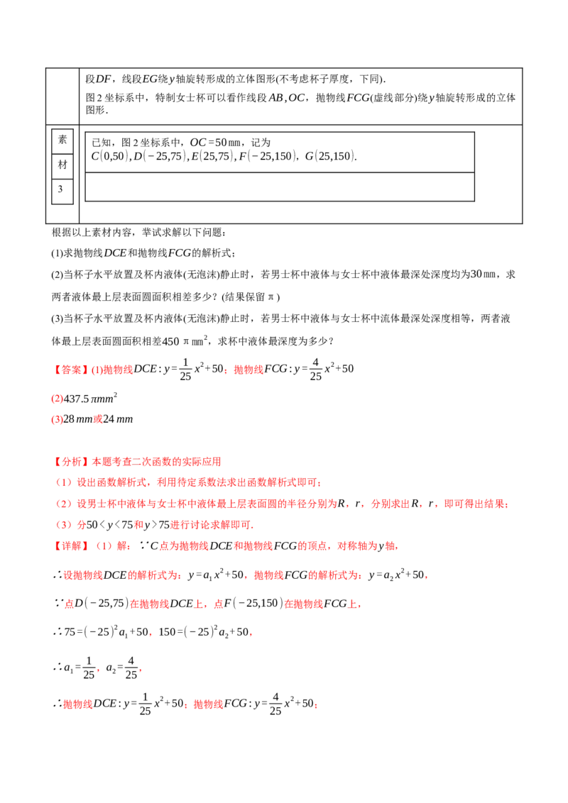 专题22.5实际问题与二次函数（十大题型）（举一反三）（人教版）（教师版）_人教版数学九年级上册_版本二_九年级数学上册（人教版）_母题专项-U66_2025版