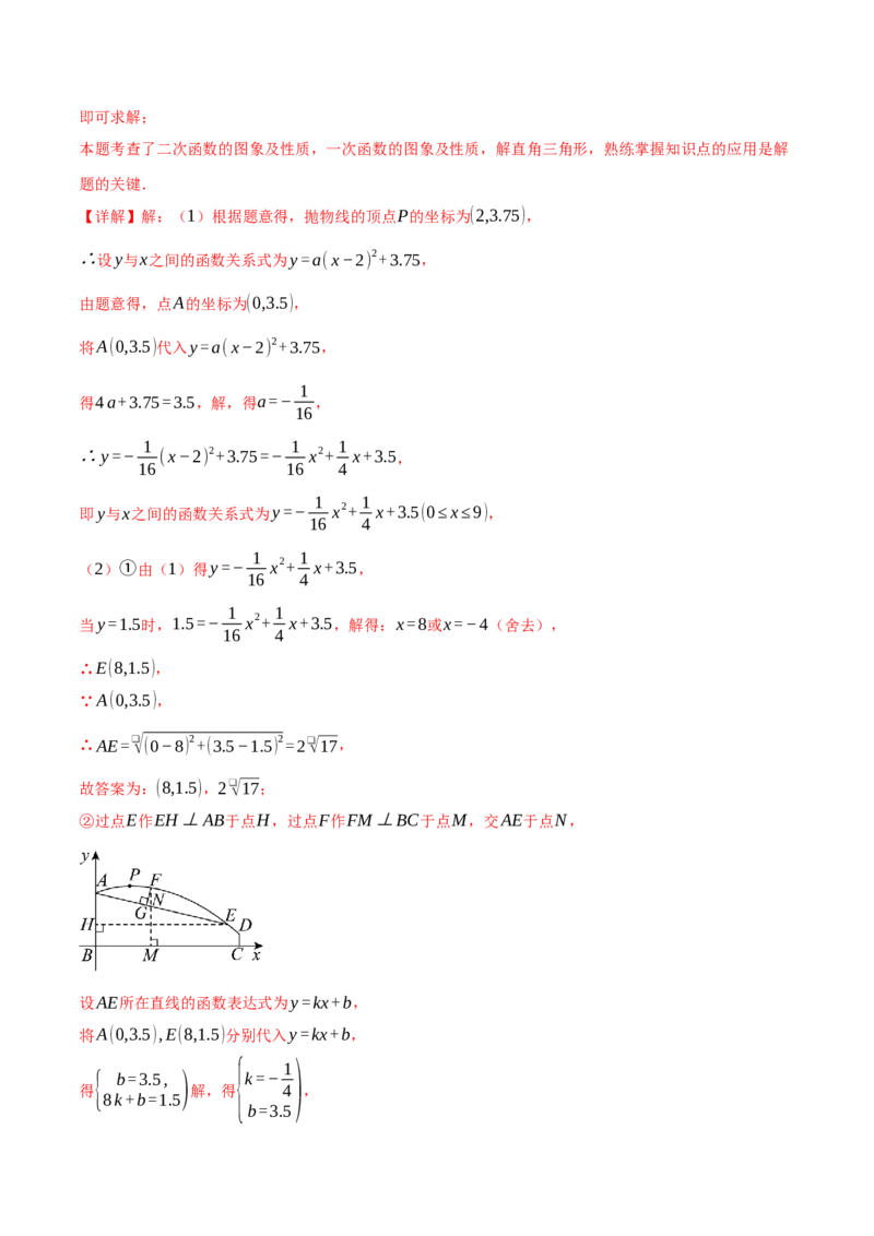 专题22.5实际问题与二次函数（十大题型）（举一反三）（人教版）（教师版）_人教版数学九年级上册_版本二_九年级数学上册（人教版）_母题专项-U66_2025版