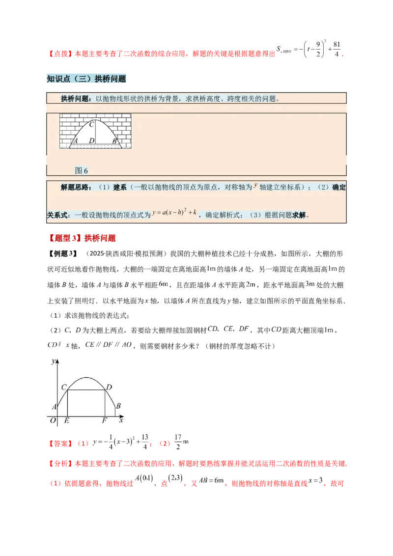 专题22.5实际问题与二次函数（知识梳理+题型精析+同步练习）（人教版）（教师版）_人教版数学九年级上册_版本二_九年级数学上册（人教版）_专题突破练习-V4_2026版