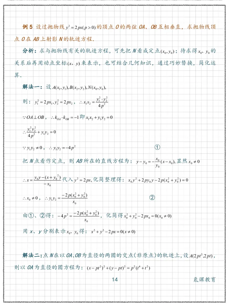 高二数学抛物线-经典例题1_高中三年全科资料_高中三年全科资料_数学