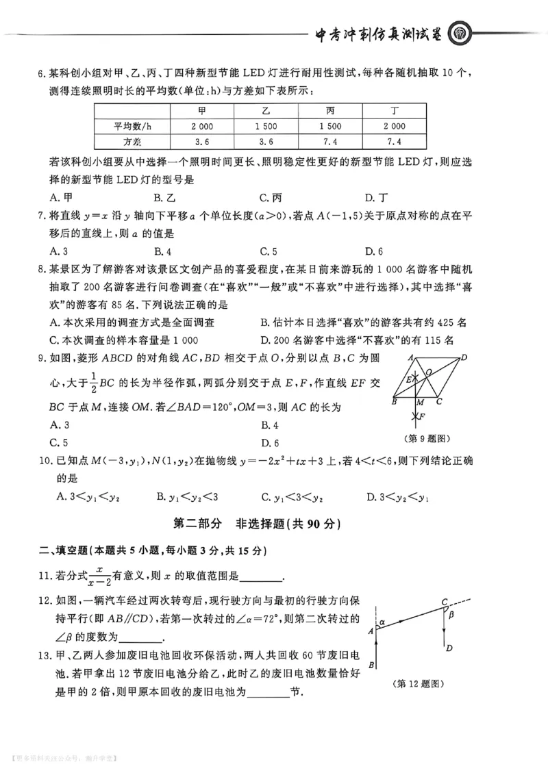 中考冲刺仿真测试卷数学_中考押题2026《中考押题》系列（9科全套实时更新中）_2026版中考《中考点石成金冲刺仿真测试卷》（语数英物化）（辽宁版）