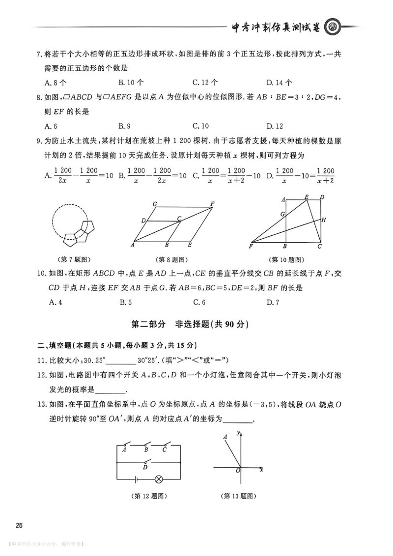 中考冲刺仿真测试卷数学_中考押题2026《中考押题》系列（9科全套实时更新中）_2026版中考《中考点石成金冲刺仿真测试卷》（语数英物化）（辽宁版）