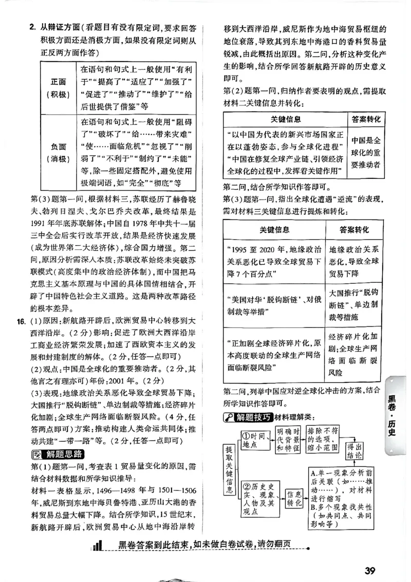 2026长沙万唯历史黑白卷答案_中考押题2026《中考押题》系列（9科全套实时更新中）_万唯2026版初中《万唯黑白卷》7科全套（长沙）_历史