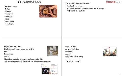 高考核心词汇用法讲解（8）_高中三年全科资料_高中_60课时学完高中英语_60课时学完高中全部英语（下）_第03讲高考核心词汇用法讲解（8）