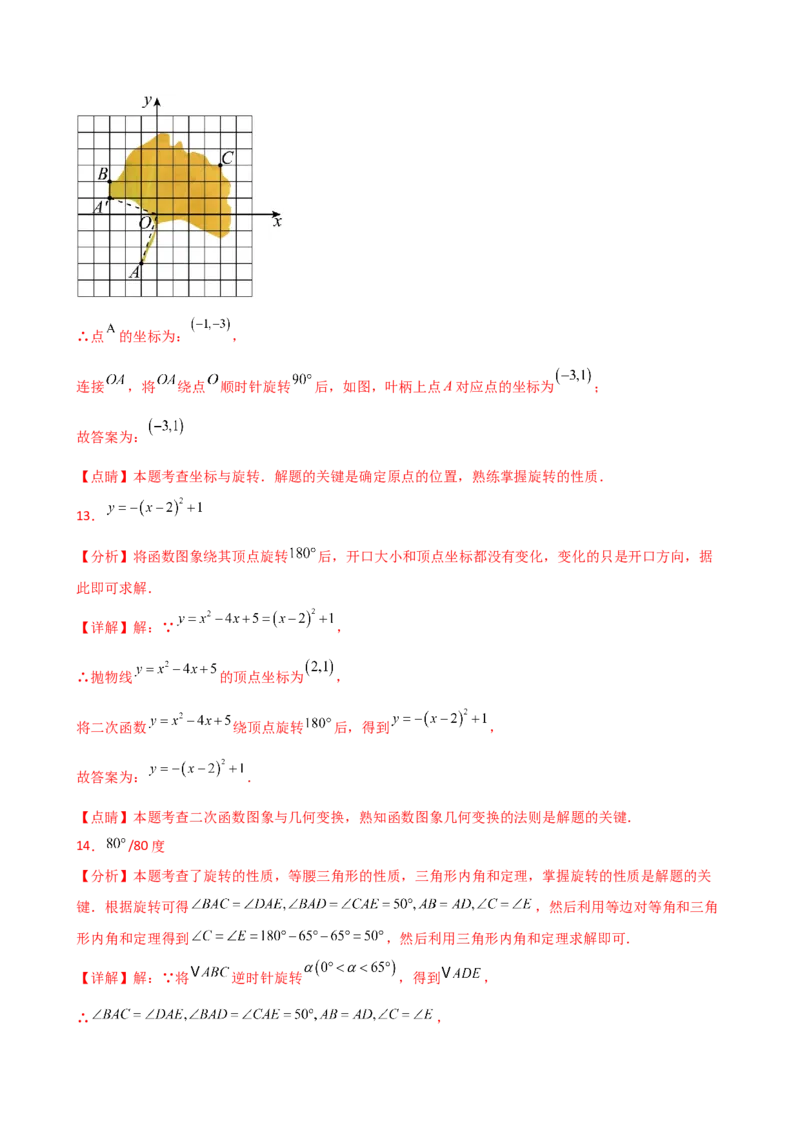 专题23.2图形的旋转（分层练习）（基础练）-（人教版）_人教版数学九年级上册_版本二_九年级数学上册（人教版）_专题突破练习-V4_2025版