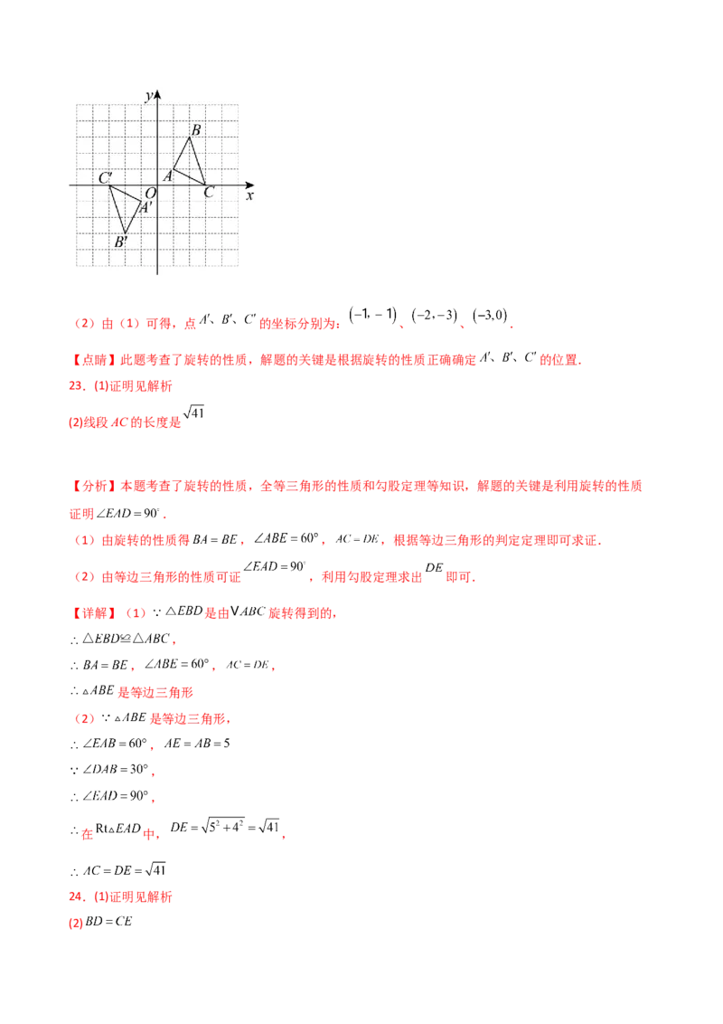 专题23.2图形的旋转（分层练习）（基础练）-（人教版）_人教版数学九年级上册_版本二_九年级数学上册（人教版）_专题突破练习-V4_2025版
