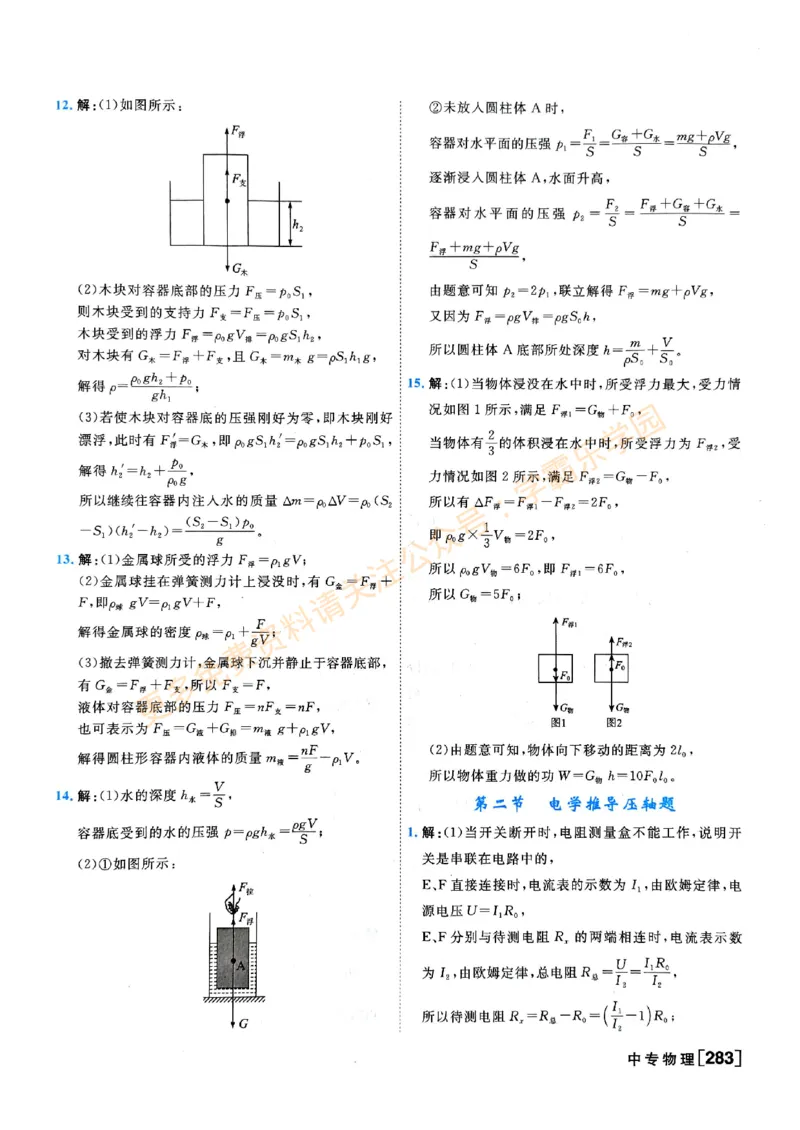 2026版《一飞冲天&middot;中考专项精品试题分类》物理答案_2026中考押题卷合集_2026新中考中考全科资料